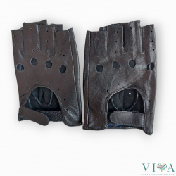 Дамски Кожени  Ръкавици без Пръсти 123 черни