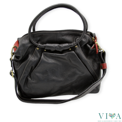 Дамска чанта Avorio естествена кожа 1421 черна