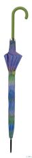 Woman's Long  Umbrella Bisetti 34148 multi colors with green handle
