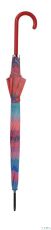 Woman's Long  Umbrella Bisetti 34148 multi colors with red handle