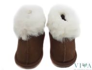 Children slippers from natural leather 14 brown