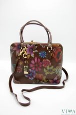 Дамска чанта Lauro Alessandrini 8804 т.кафява на цветя