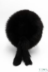 Дамска шапка естествен косъм 03 черна