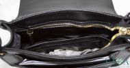 Чанта от естествена кожа Gianni Conti черна с капак