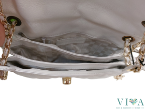 Дамска кожена чанта Avorio 9645 бяла